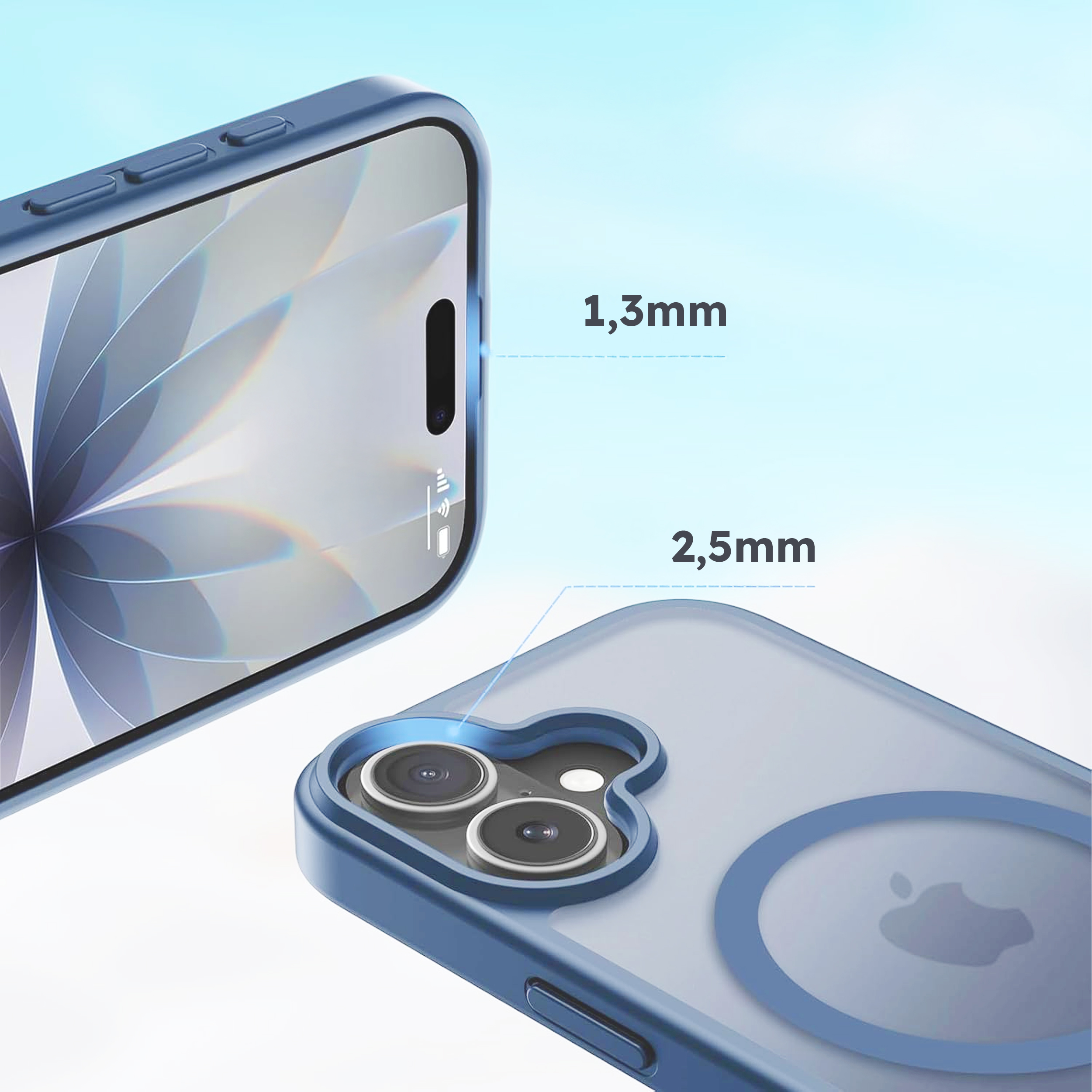 alkaya. | LUCID Protect Case kompatibel mit Magsafe blau, iPhone 17