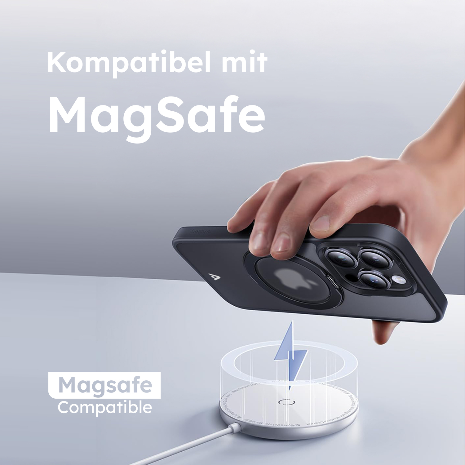 alkaya. | LUCID 360 FlexStand Case kompatibel mit Magsafe schwarz, iPhone 15 Pro