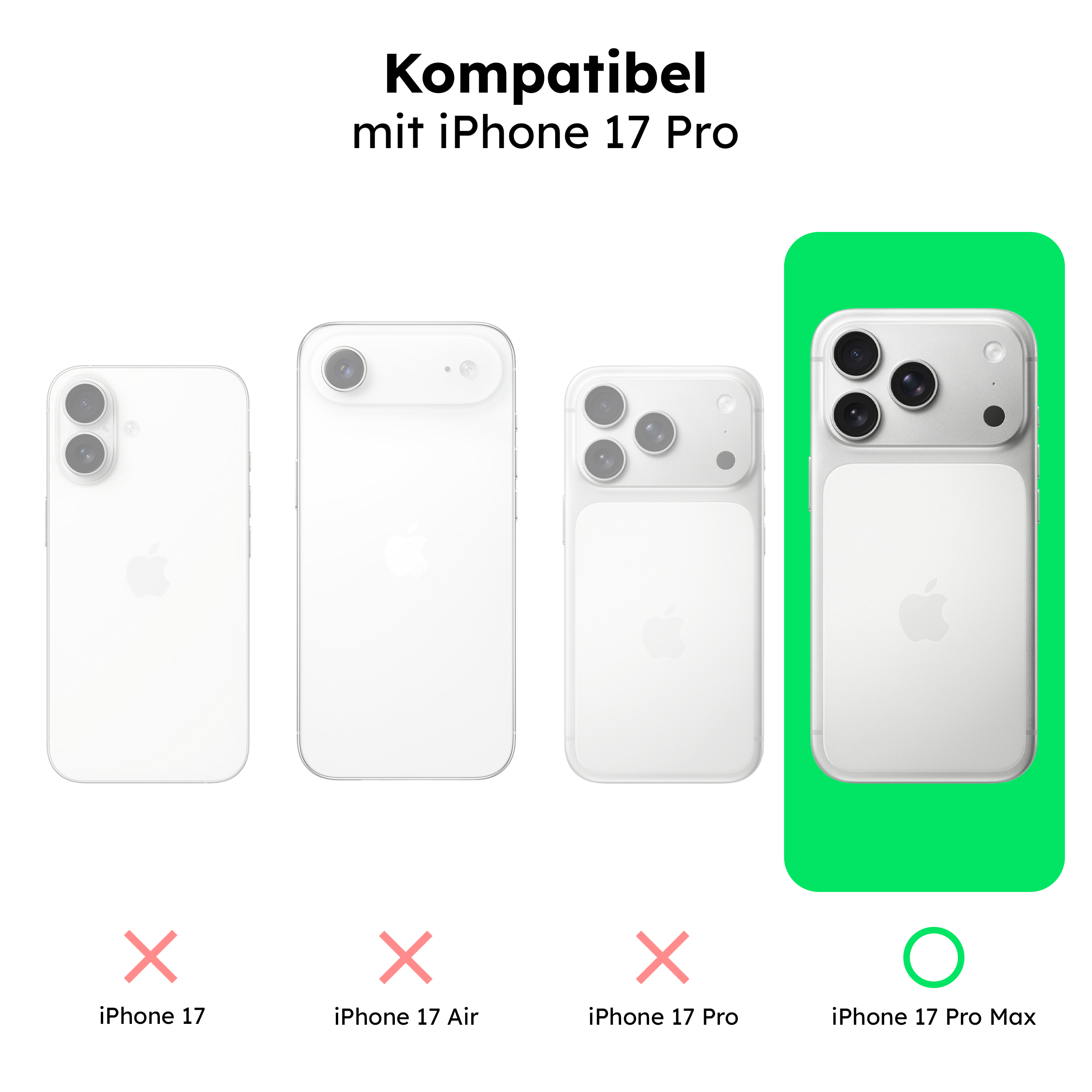 alkaya. | LUCID PU-Leder Case kompatibel mit Magsafe dunkelgrün, iPhone 17 Pro Max