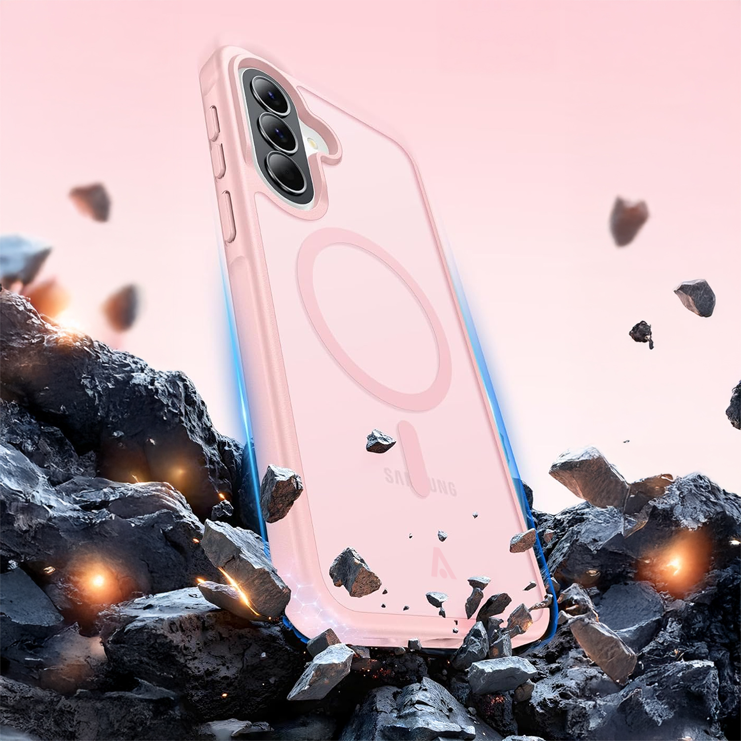 alkaya.| FROSTED Case Kompatibel mit MagSafe, Samsung A57 Pink