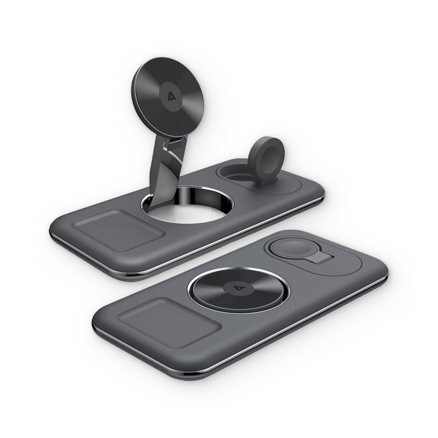 alkaya. | Trifector | 3 in 1 Wireless Ladestation: Handy, Apple Watch und Headset, Kompatibel mit MagSafe-Zubehör, schwarz