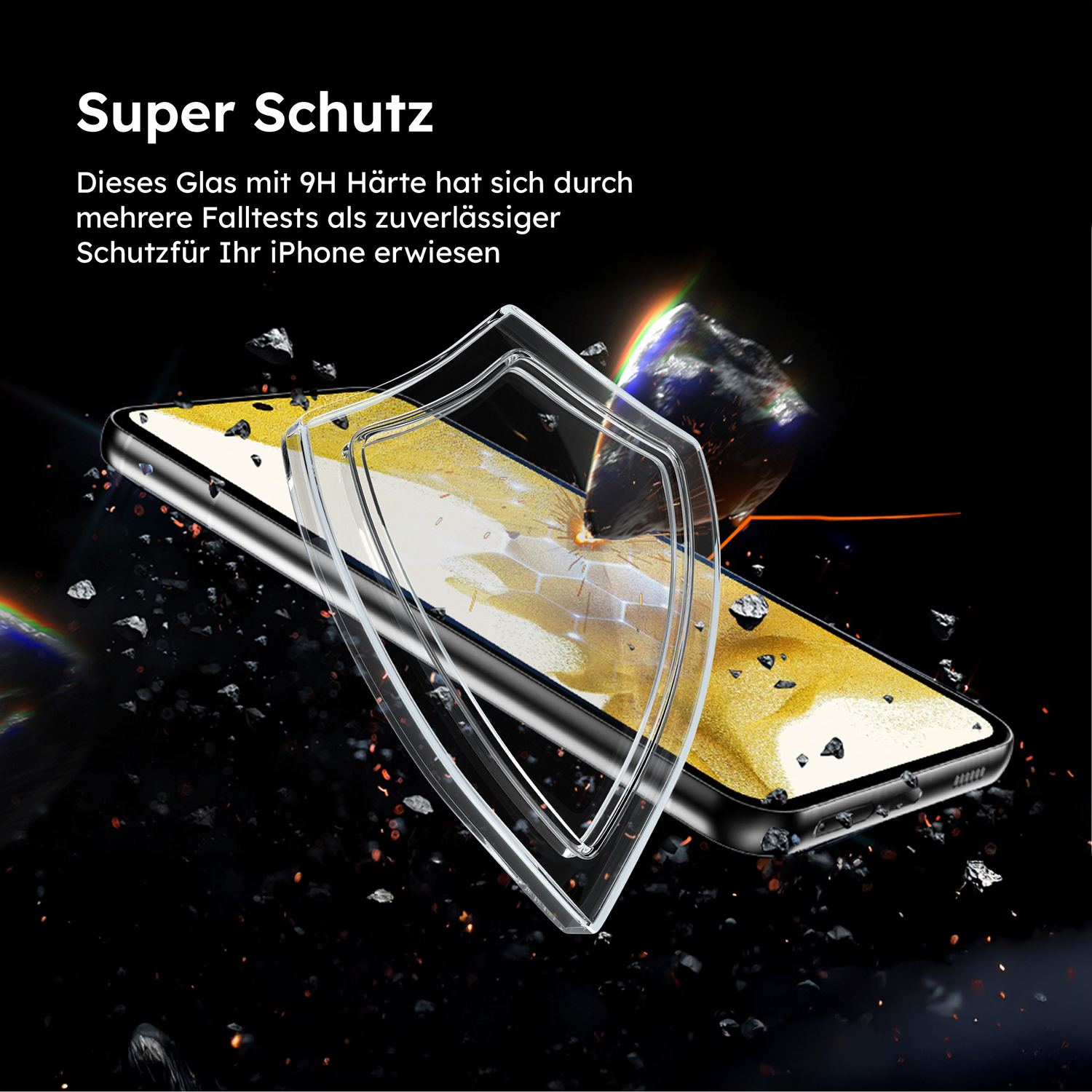 alkaya. | A Shield | Displayschutzglas | 3D Full Cover transparent, Samsung Galxy S22+