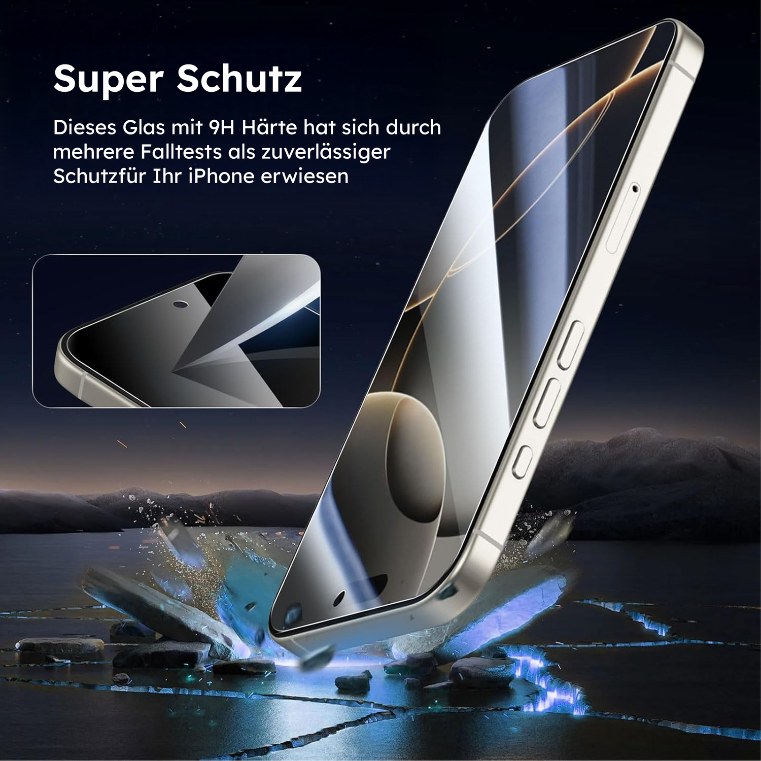 alkaya. | A Shield | Displayschutzglas | 3D Full Cover transparent, iPhone 16 Pro Max