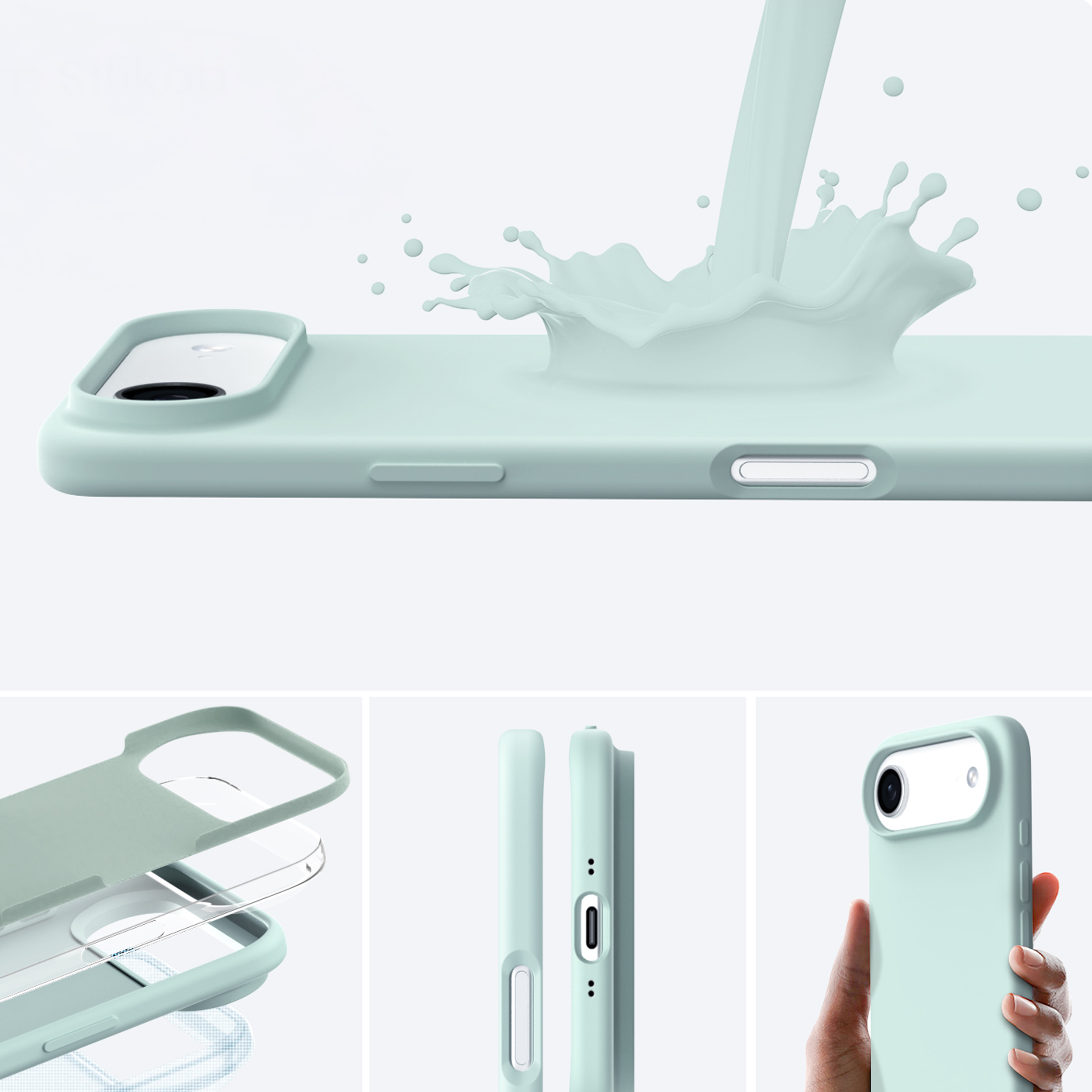 alkaya. | LUCID Silikon Case kompatibel mit Magsafe mintgrün, IPhone 17 Air