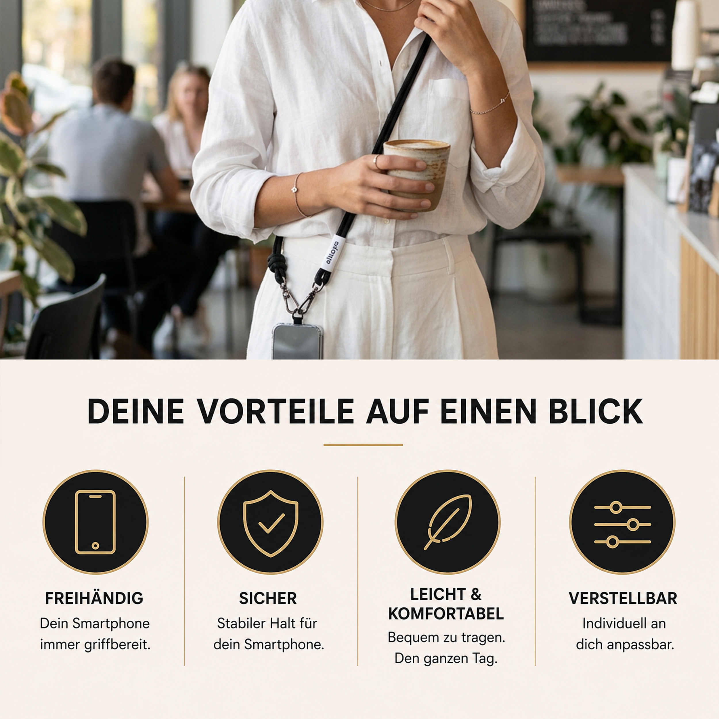 alkaya. | A Strap | Premium Lanyard Handykette schwarz