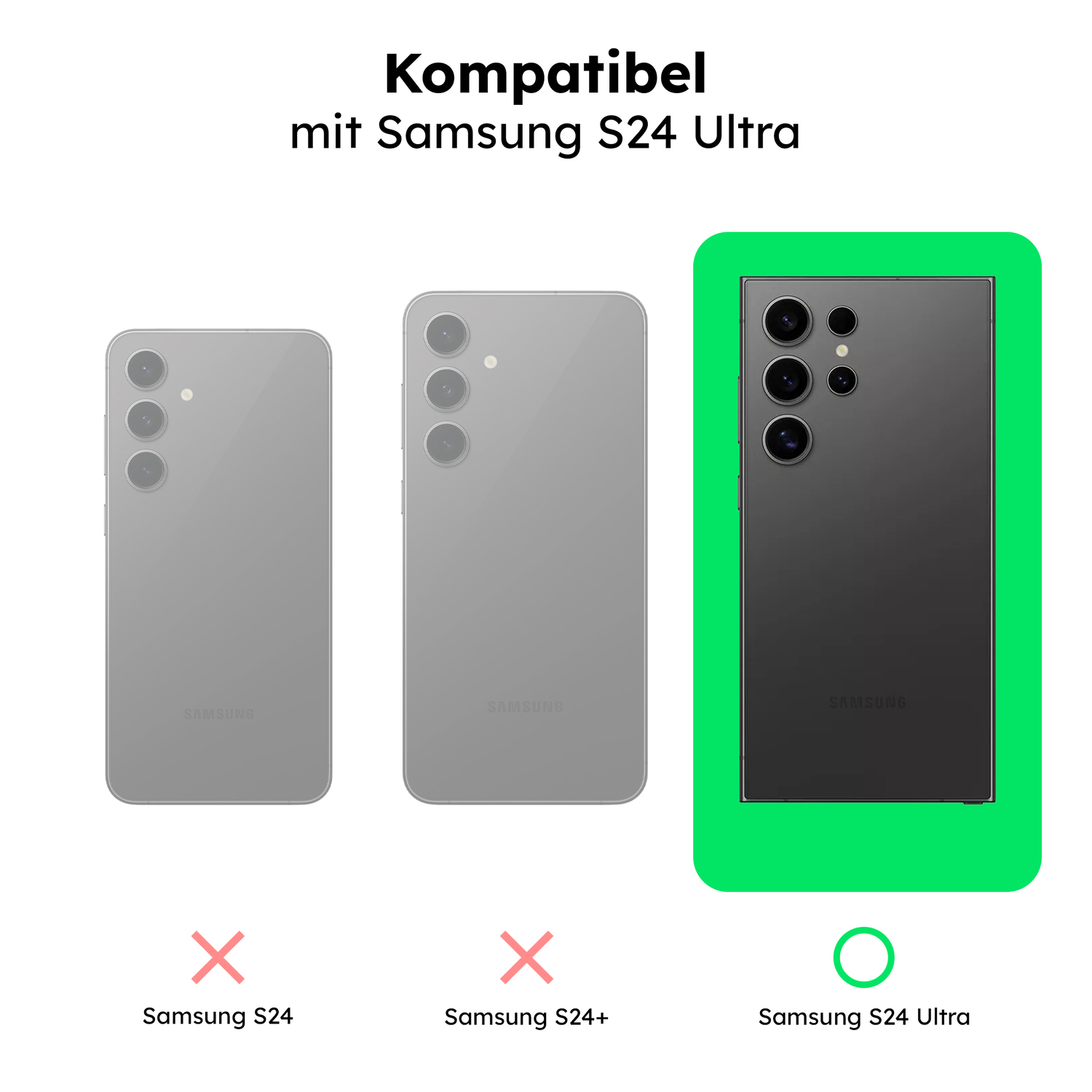 alkaya. | LUCID Silikon Case kompatibel mit Magsafe schwarz, Samsung S24 Ultra