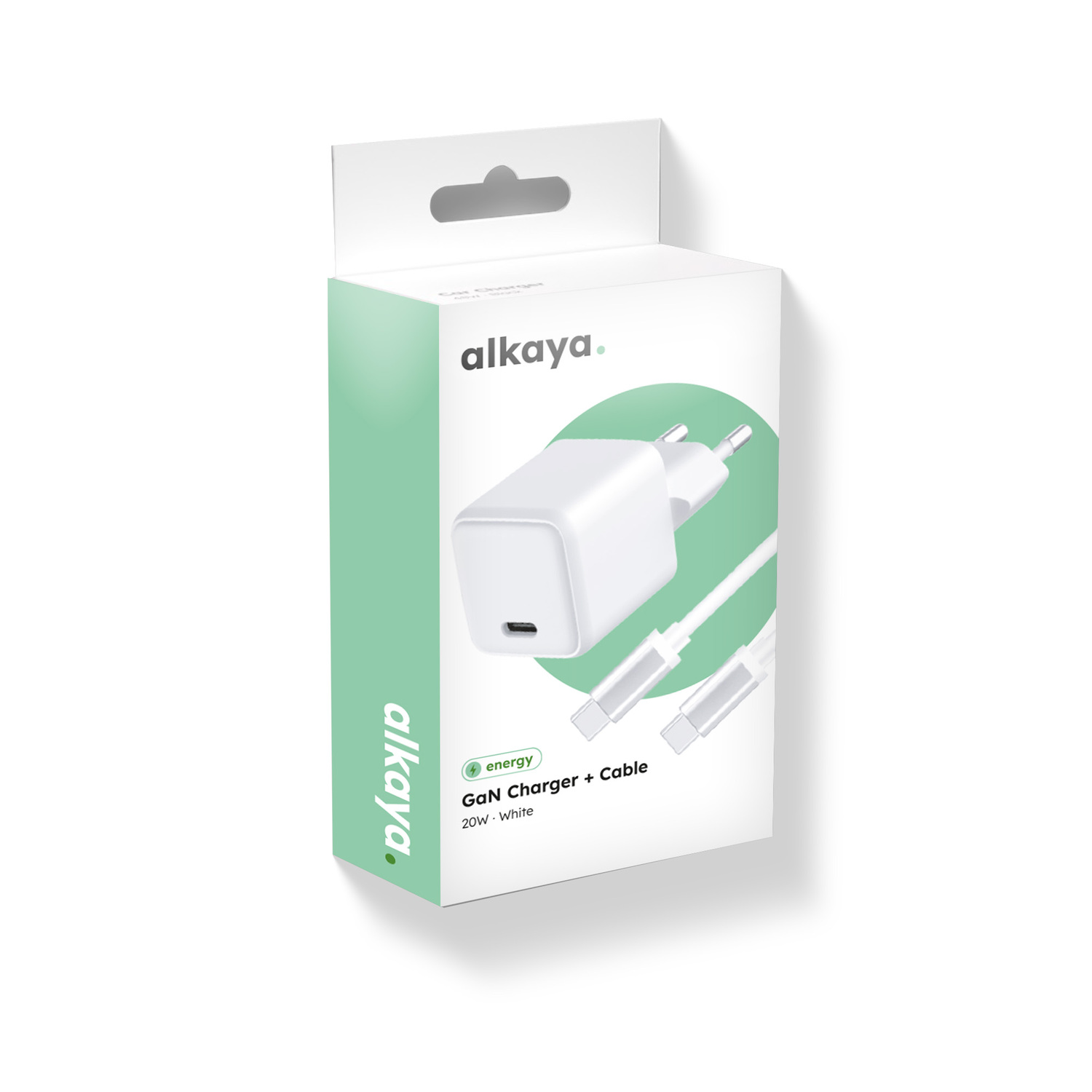 alkaya. | NEXUS Speed Flex | Charger Set | 20 Watt USB C/C Universal Kompatibilität, weiß