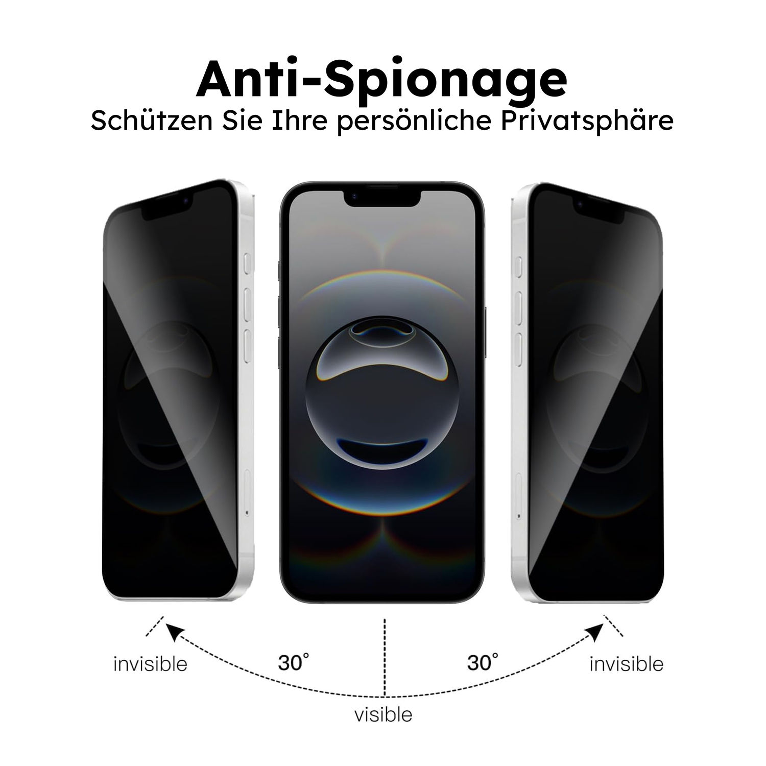 alkaya. | A Shield | Displayschutzglas | 3D Full Cover, Privacy iPhone 16e