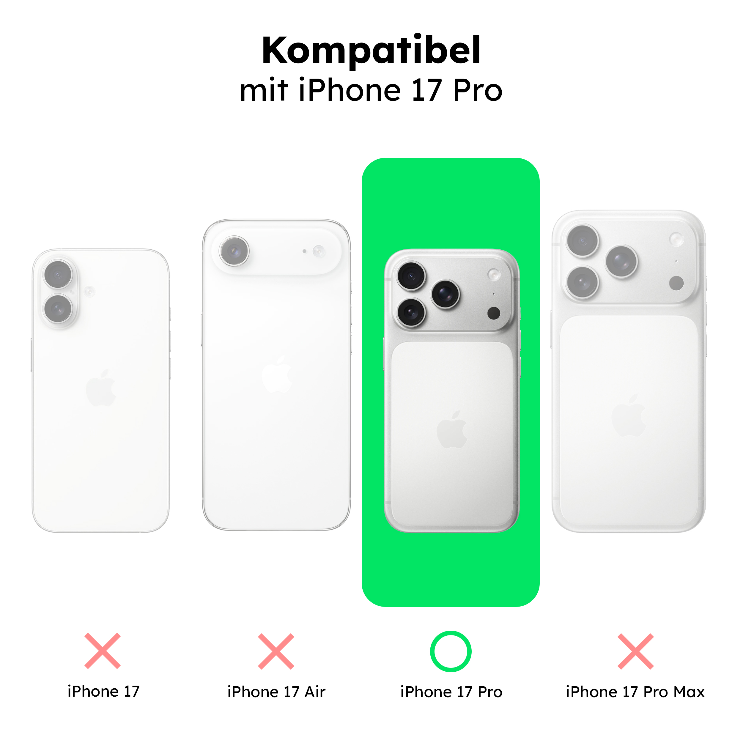 alkaya. | LUCID PU-Leder Case kompatibel mit Magsafe dunkelgrün, iPhone 17 Pro