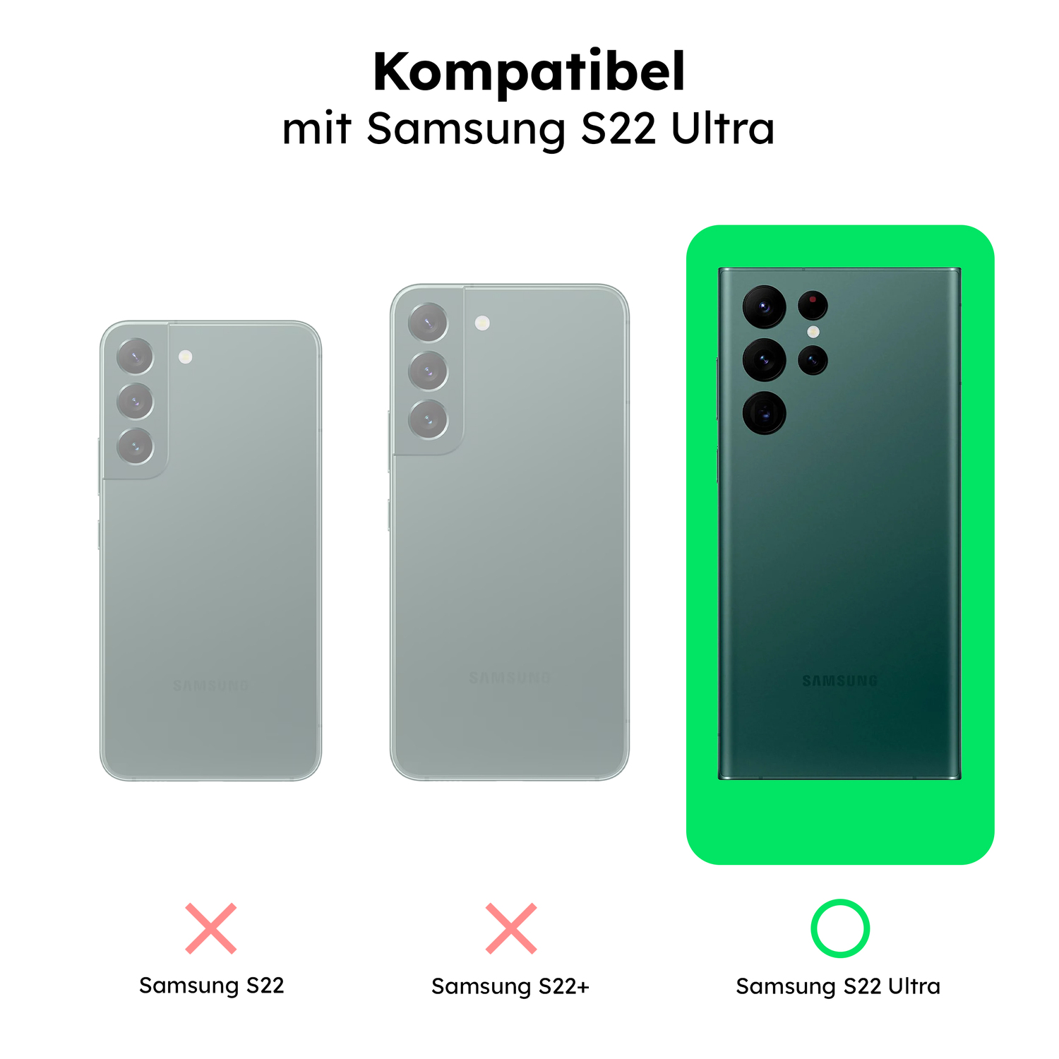 alkaya. | LUCID Silikon Case kompatibel mit Magsafe schwarz, Samsung S22 Ultra