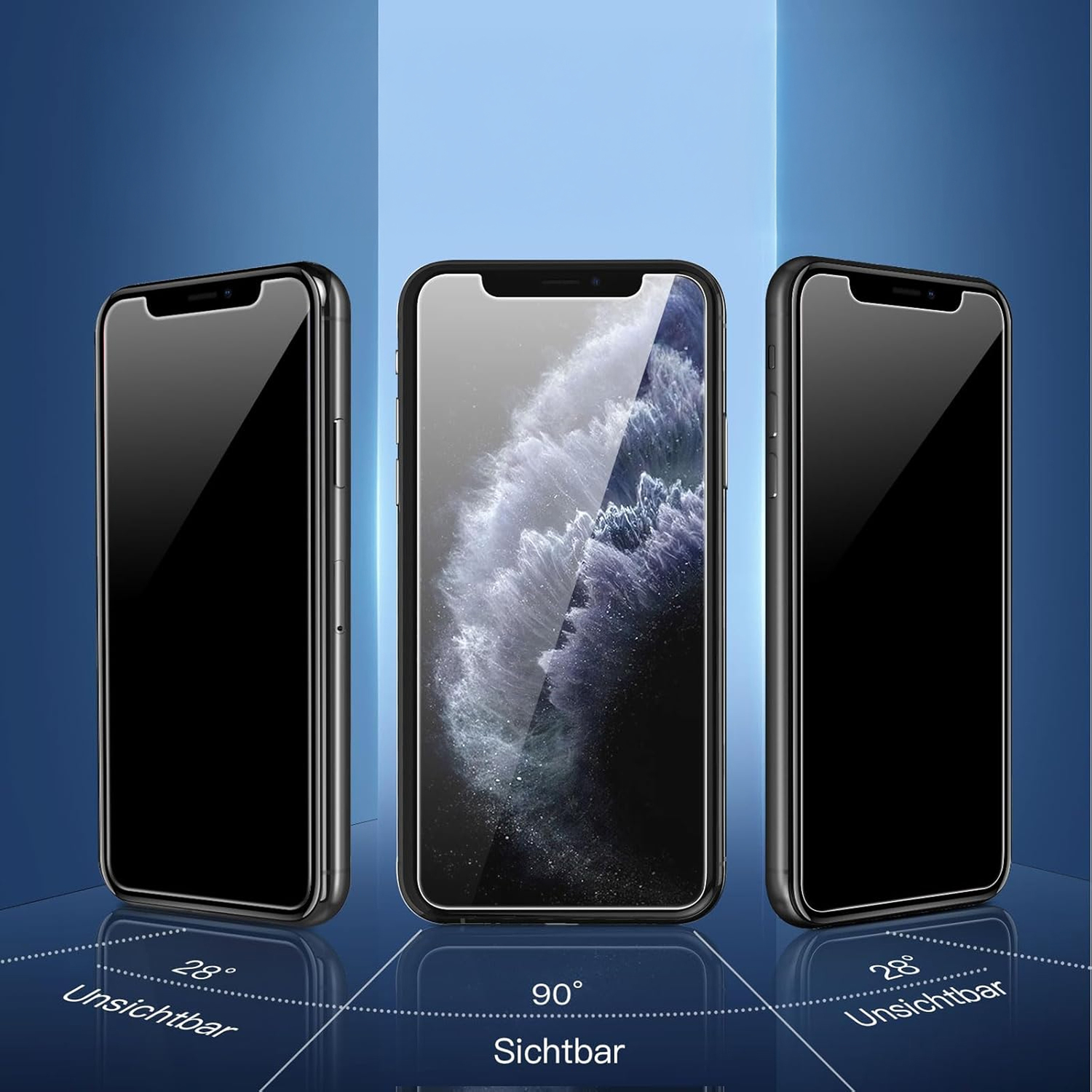 alkaya. | A Shield | Display-Sichtschutzglas | 3D Full Cover | Privacy,  iPhone X/XS/11Pro