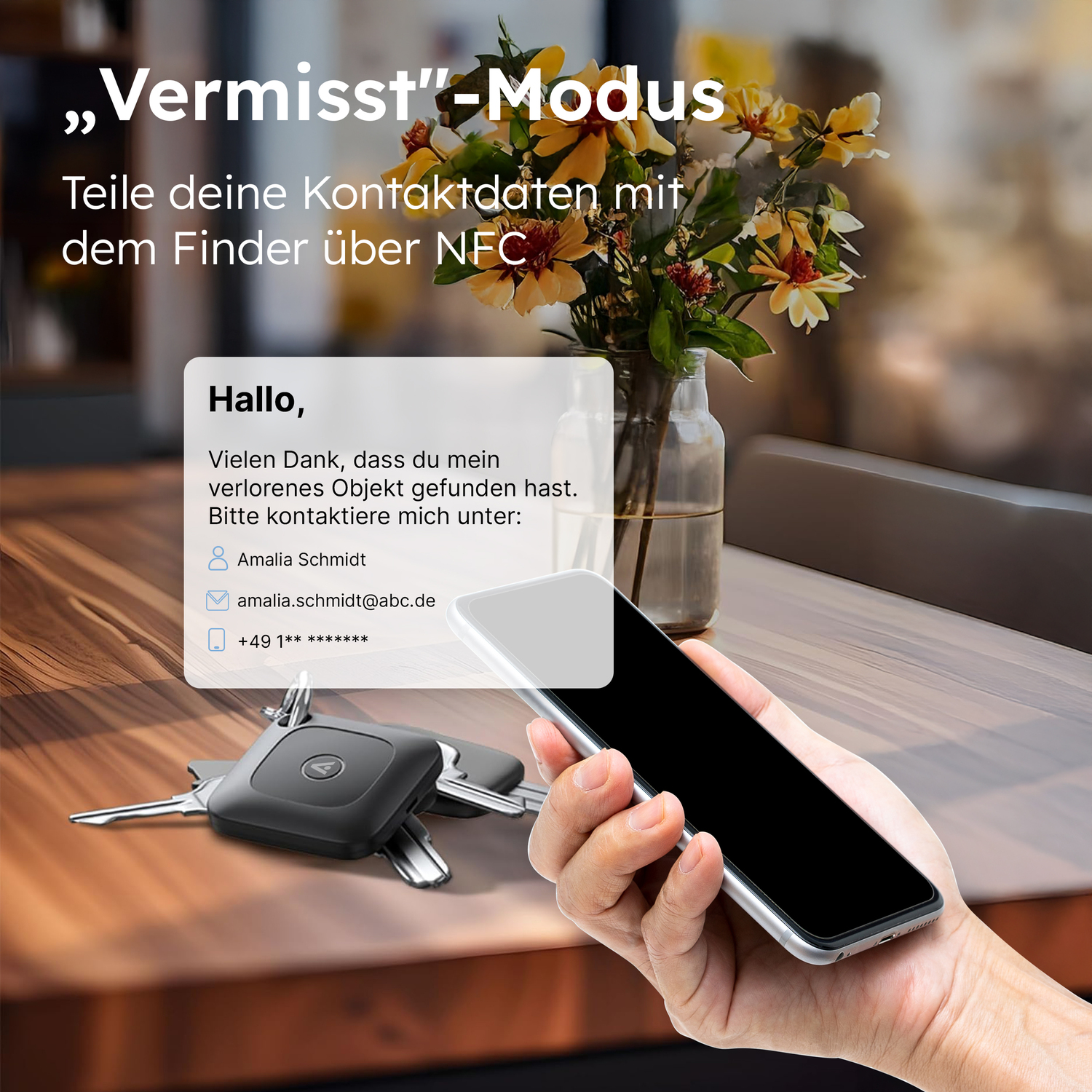 alkaya. | A Tag | GPS Tracker | Bluetooth Tracker | Kompatibel für Apple \Find my\ Schwarz