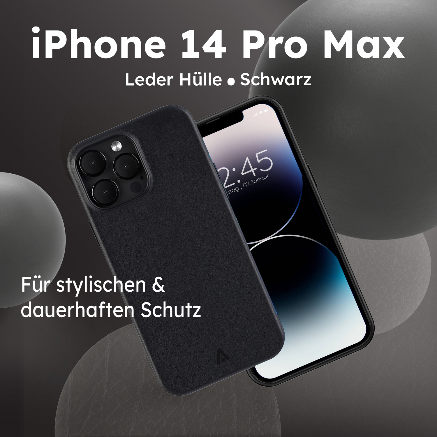 alkaya. | LUCID Pu Leather Case kompatibel mit Magsafe schwarz, iPhone 14 Pro Max