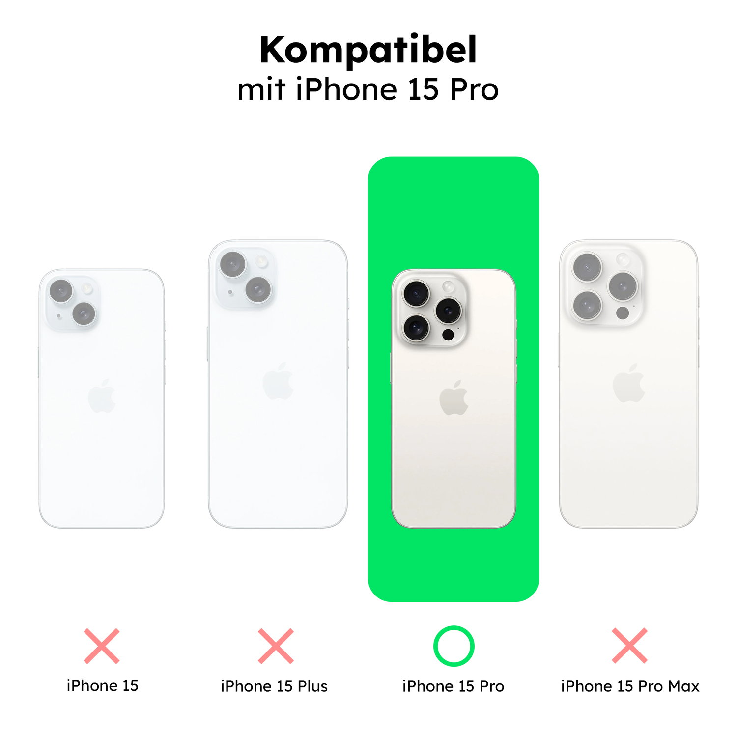 alkaya. | LUCID Silikon Case kompatibel mit Magsafe schwarz, iPhone 15 Pro