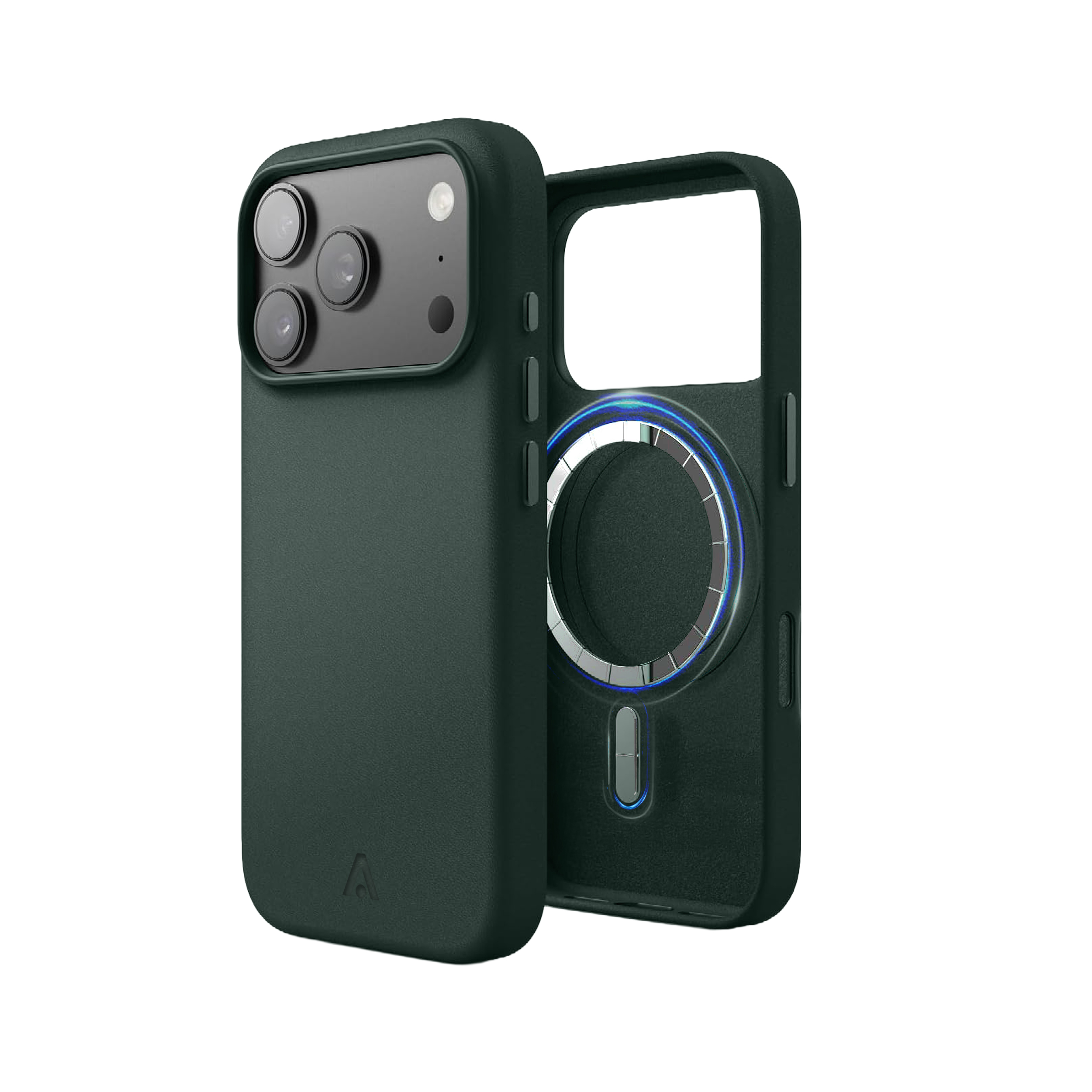 alkaya. | LUCID PU-Leder Case kompatibel mit Magsafe dunkelgrün, iPhone 17 Pro Max