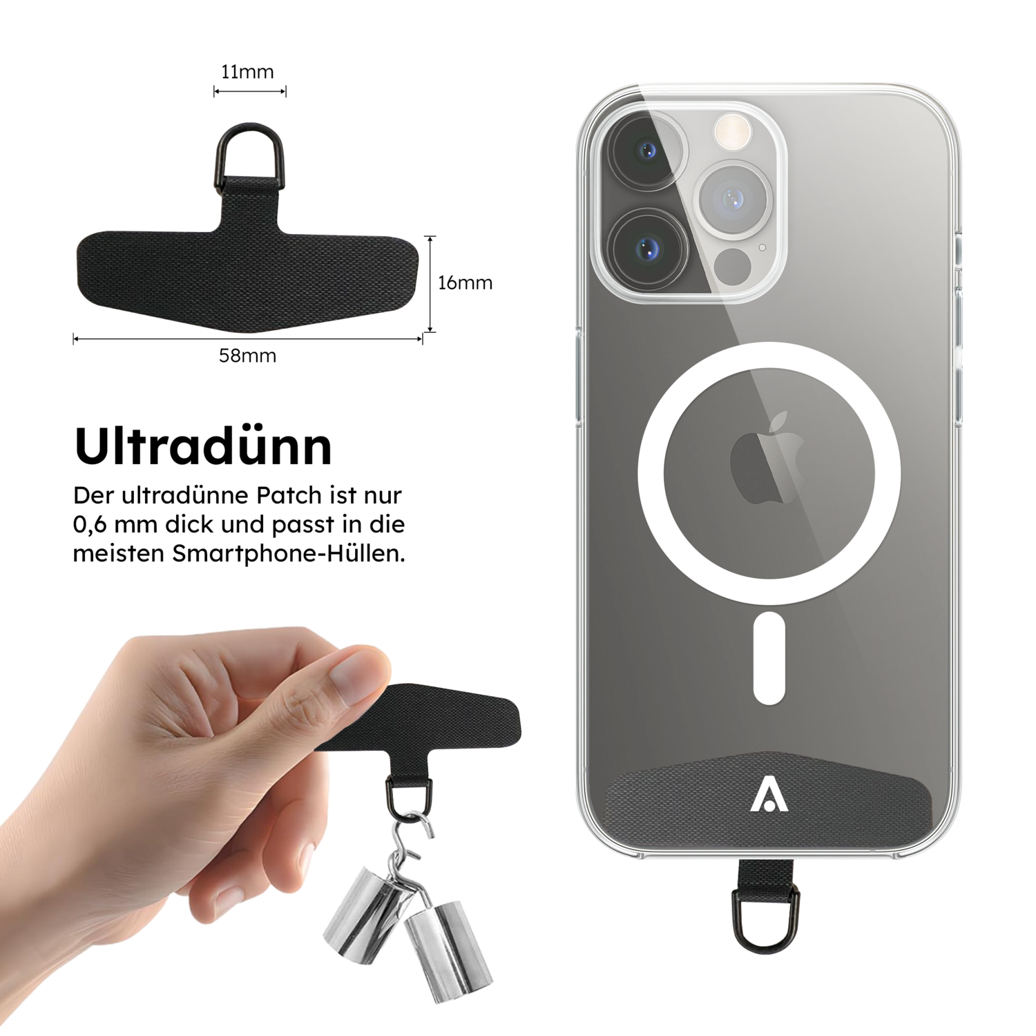 alkaya. | A Strap | Premium Lanyard lHandy Kette schwarz