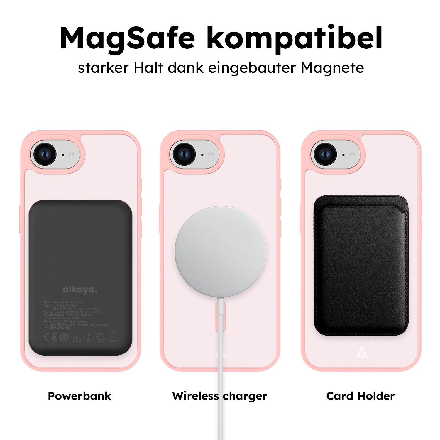 alkaya. | LUCID Protect Case kompatibel mit Magsafe pink, iPhone 16e