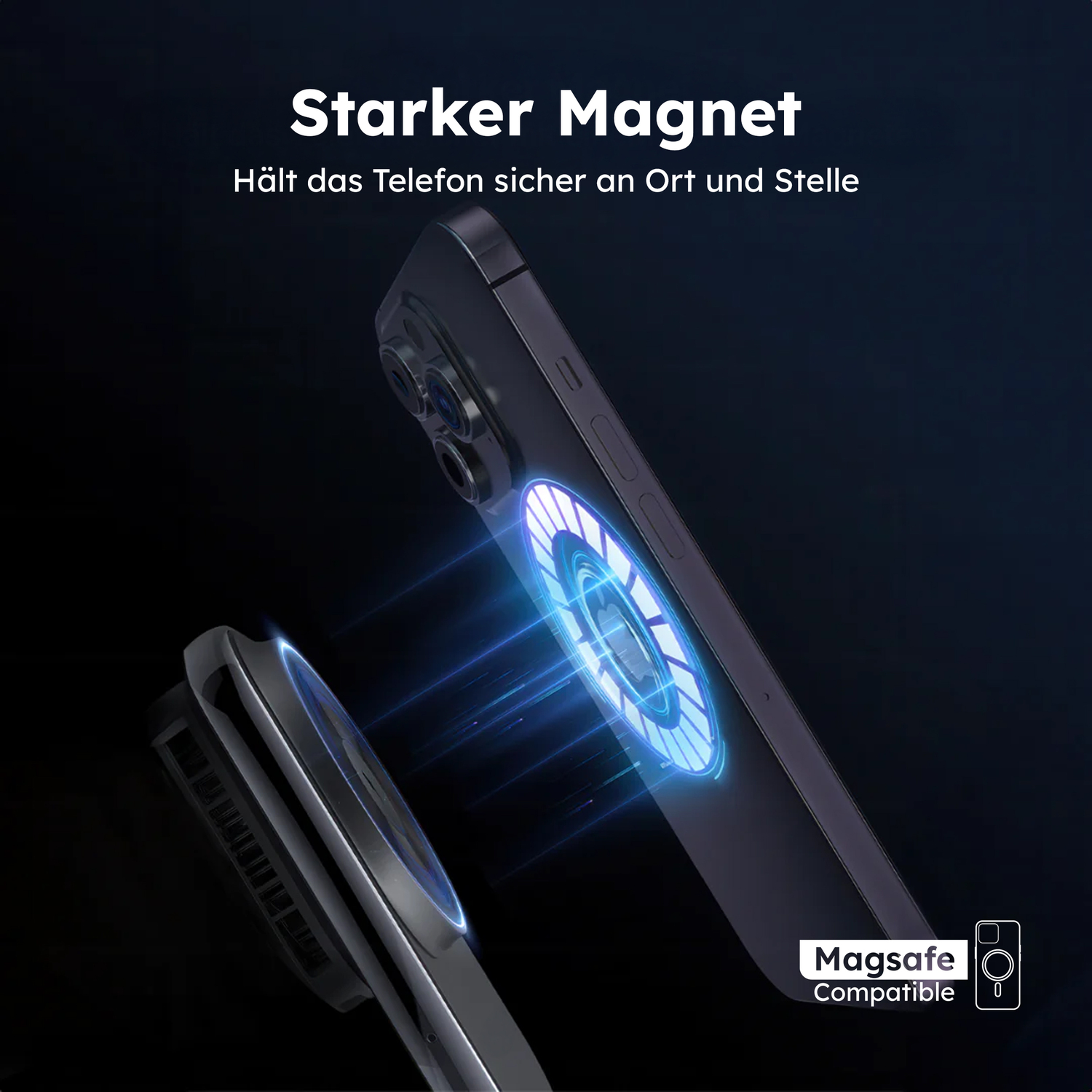 alkaya. | Breeze | Wireless KFZ Ladegerät kompatibel mit Magsafe, schwarz