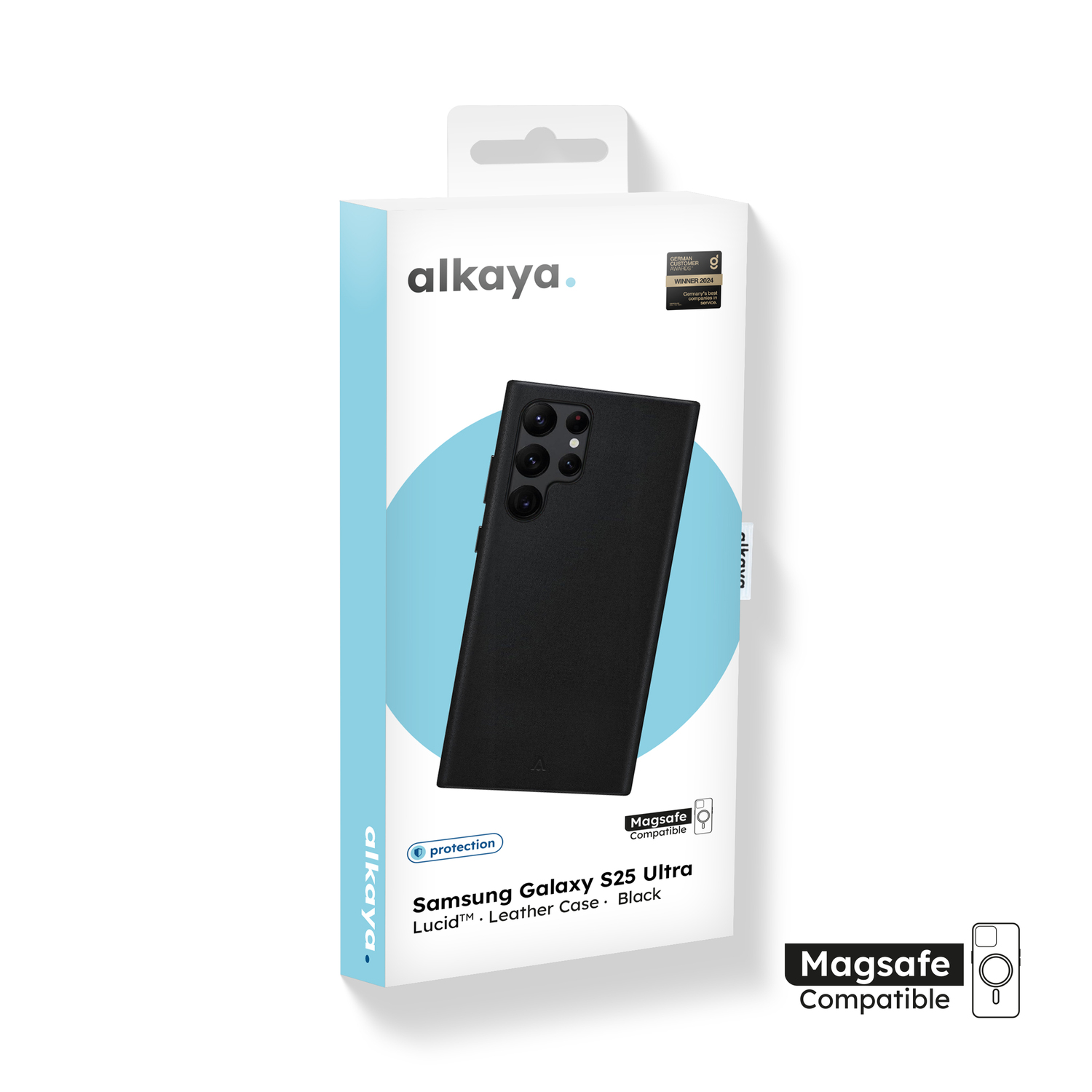 alkaya. | LUCID Pu Leather Case kompatibel mit Magsafe schwarz, Samsung S25 Ultra