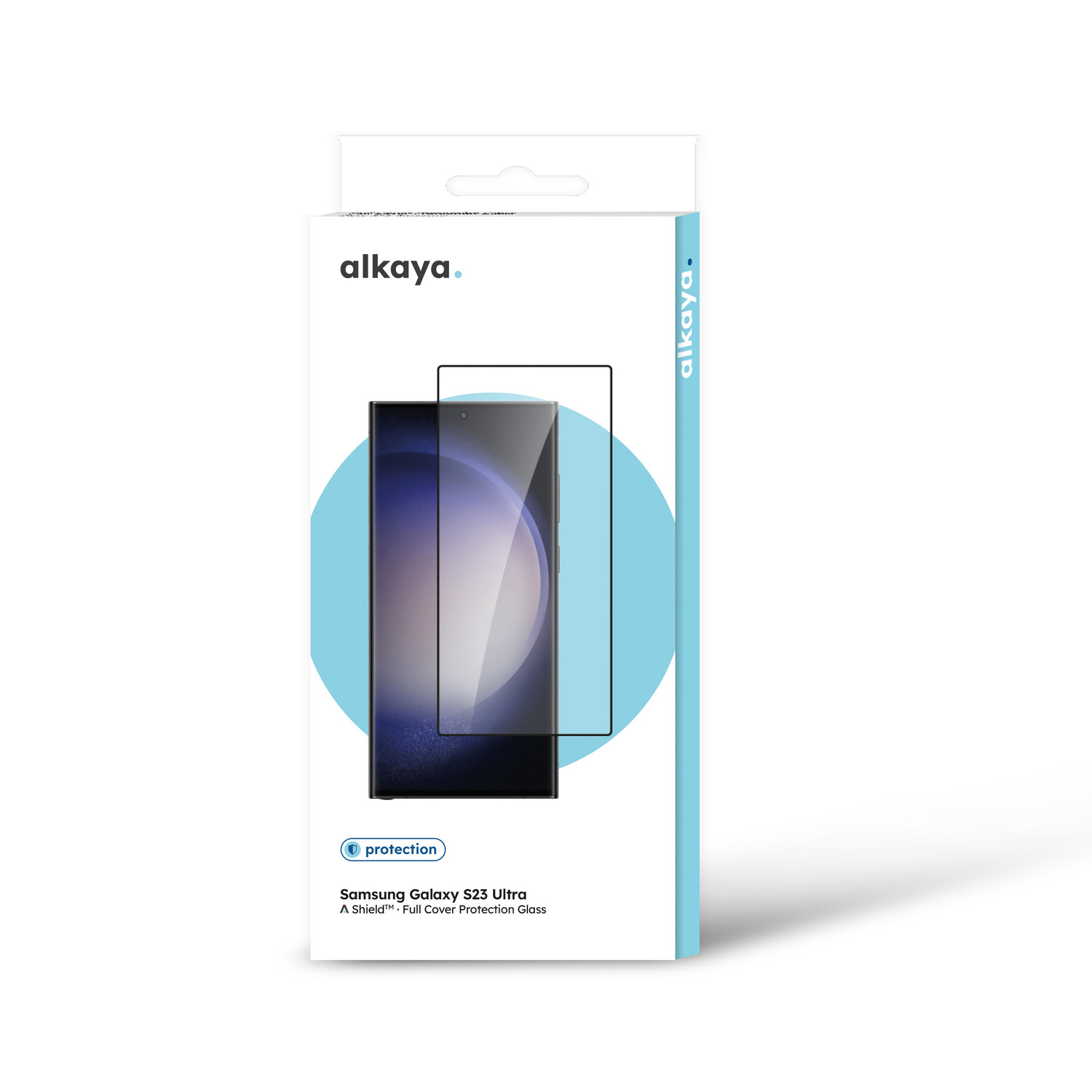 alkaya. | A Shield | Displayschutzglas | 3D Full Cover transparent, Samsung Galxy S23 Ultra