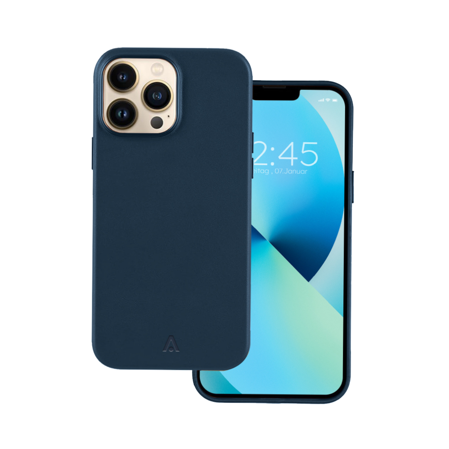alkaya. | LUCID Pu Leather Case kompatibel mit Magsafe dunkel blau, iPhone 13 Pro Max