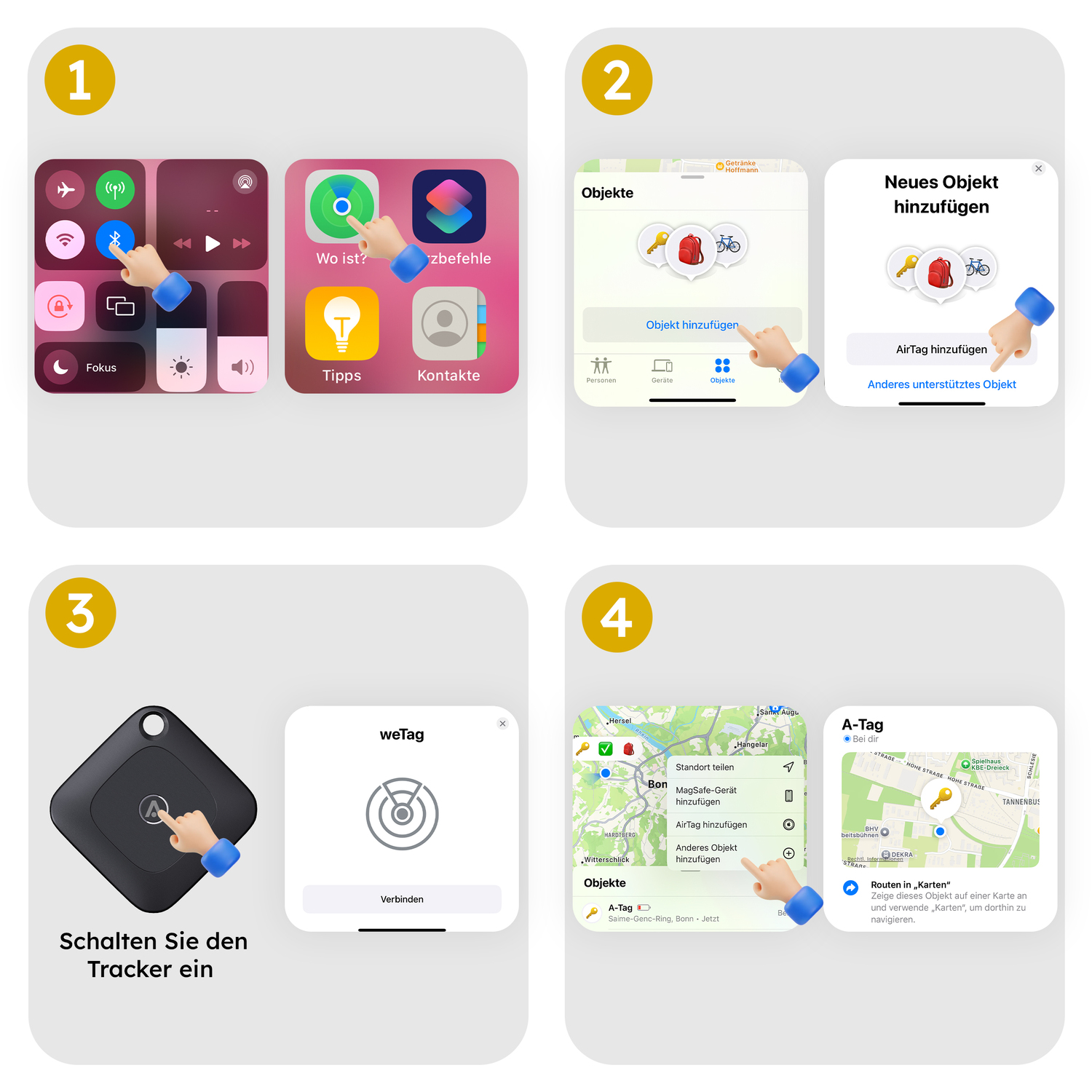 alkaya. | A Tag | GPS Tracker | Bluetooth Tracker | Kompatibel für Apple \Find my\ Weiß