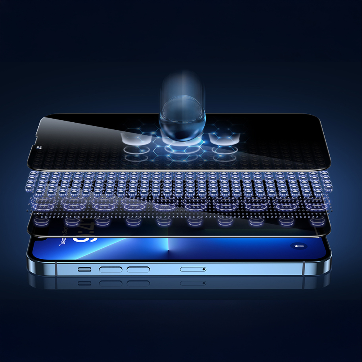 alkaya. | A Shield | Display-Sichtschutzglas | 3D Full Cover | Privacy, iPhone 13 Pro Max