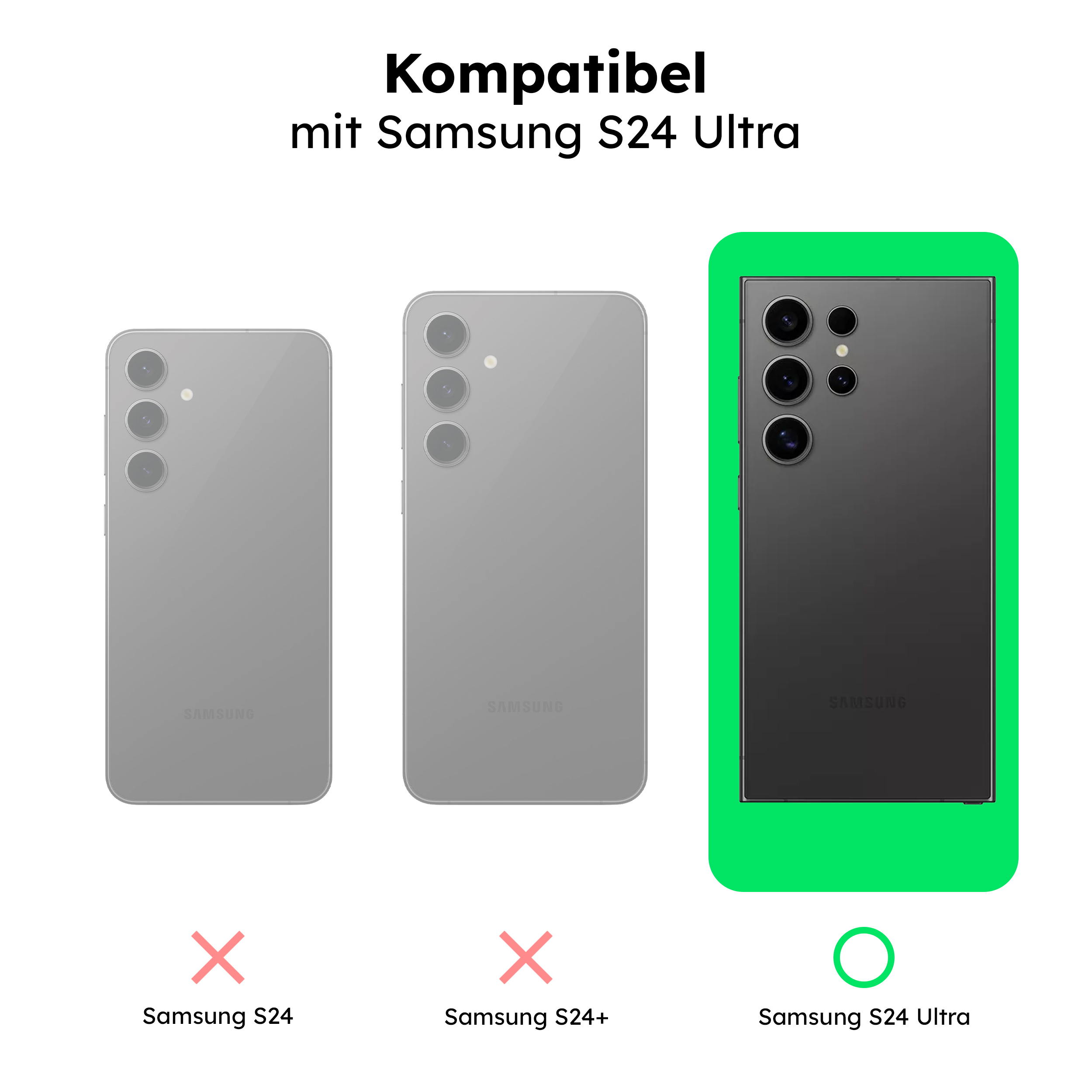 alkaya. | LUCID Pu Leather Case kompatibel mit Magsafe schwarz, Samsung S24 Ultra