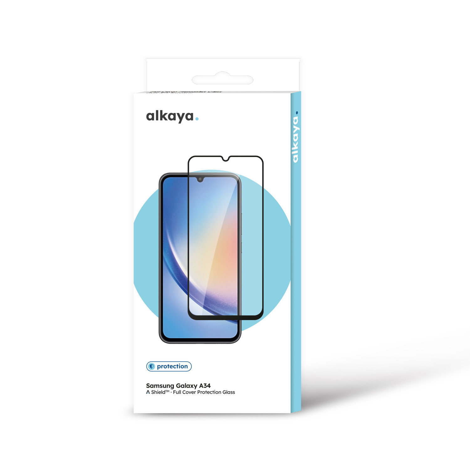 alkaya. | A Shield | Displayschutzglas | 3D Full Cover transparent, Samsung Galaxy A34