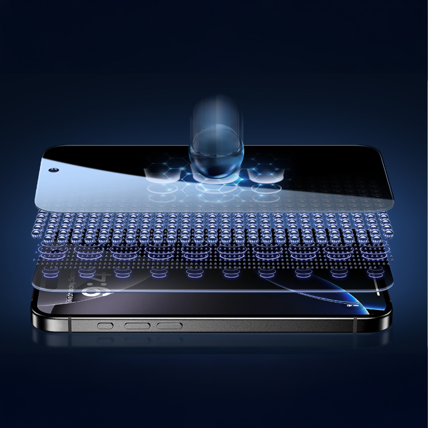 alkaya. | A Shield | Displayschutzglas | 3D Full Cover, Privacy iPhone 16 Pro Max